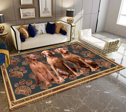 Vizsla Floral Paw H7852 - Rectangle Rug