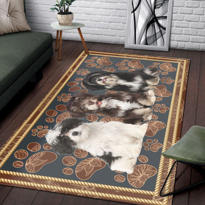 Havanese Floral Paw H7855 - Rectangle Rug