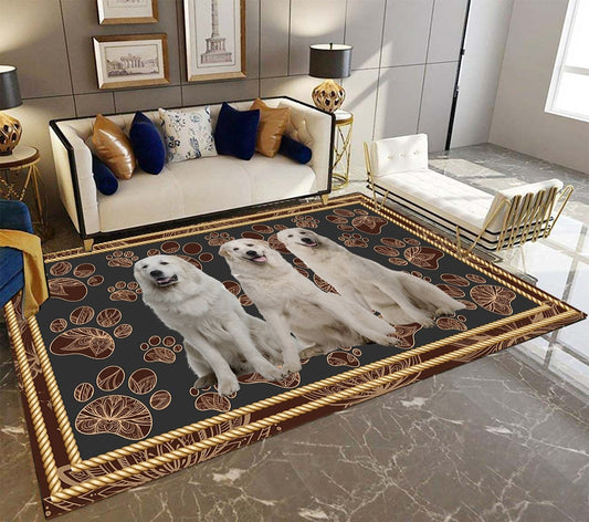 Great Pyrenees Paw Floral H7861 - Rectangle Rug