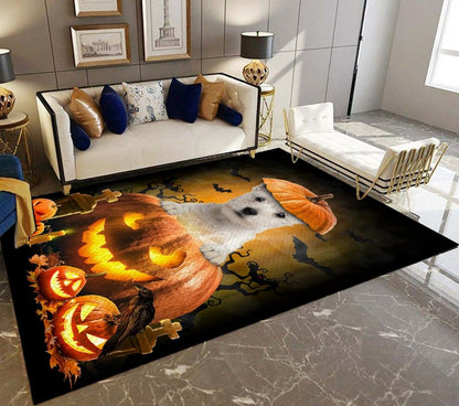 West Highland White Terrier Pumpkin Halloween D1008 Rug