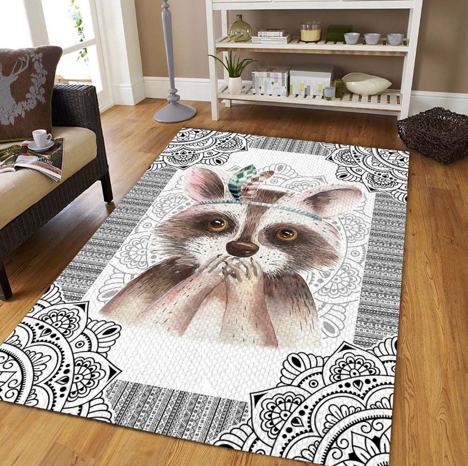 Cute Raccoon D1008 Rug