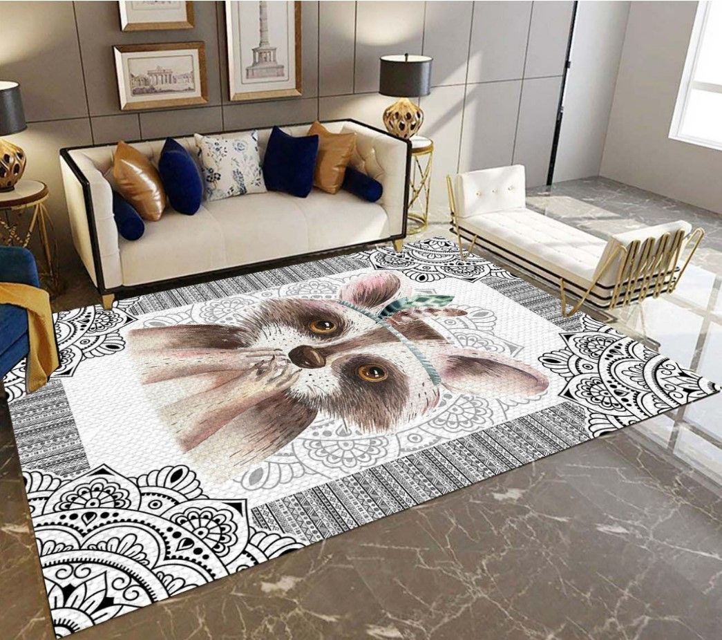 Cute Raccoon D1008 Rug