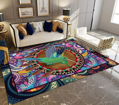 Colorful Hummingbird D1008 Rug