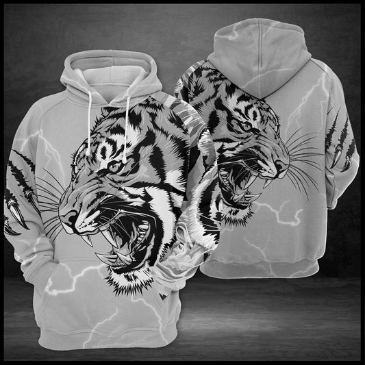 White Tiger Scratch T1108 - All Over Print Unisex Hoodie