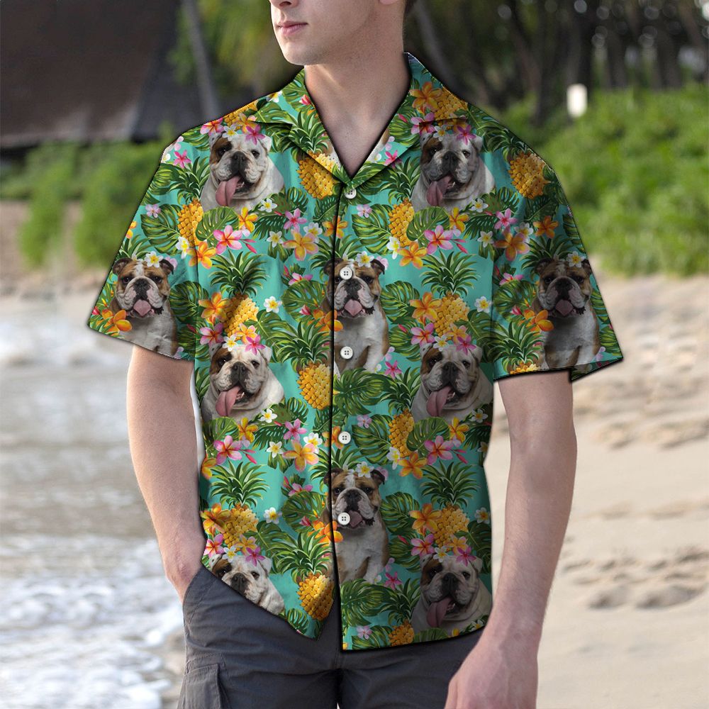 Tropical Pineapple English Bulldogs H138200 - Hawaii Shirt