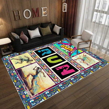 Run Lovers D1408 Rectangle Rug