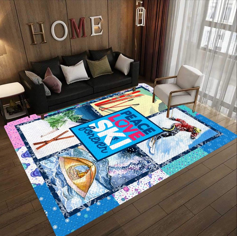 Skiing Lovers D1408 Rectangle Rug