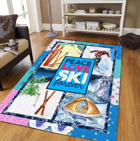 Skiing Lovers D1408 Rectangle Rug