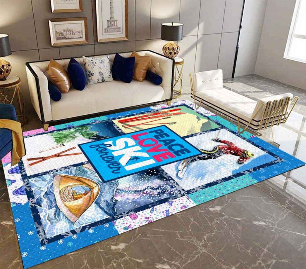 Skiing Lovers D1408 Rectangle Rug