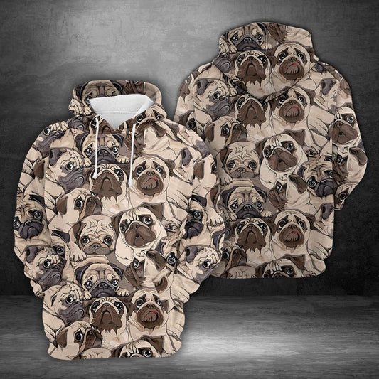 Cute Pugs H21821 - All Over Print Unisex Hoodie