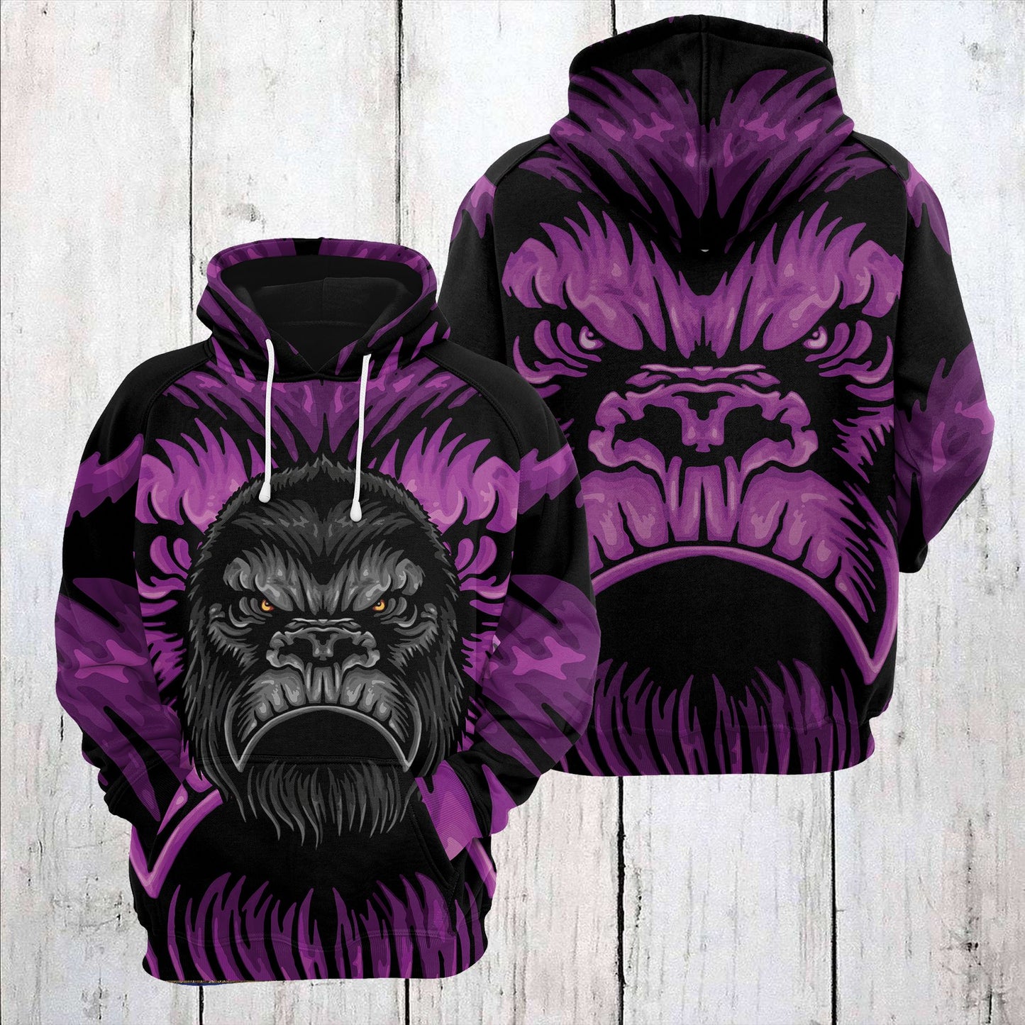 Gorilla Awesome Face T2108 - All Over Print Unisex Hoodie