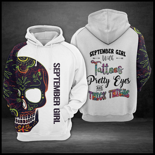 September Girl With Tattoos G5824 - All Over Print Unisex Hoodie