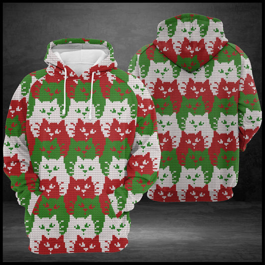 Cat Color Christmas T2408 - All Over Print Unisex Hoodie