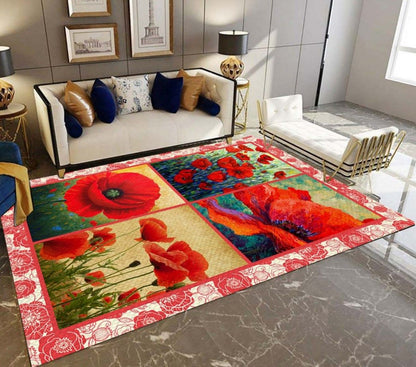 Red Poppy Beautiful D2408 Rectangle Rug
