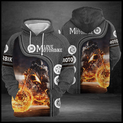 Motorbike Fire T2408 - All Over Print Unisex Hoodie