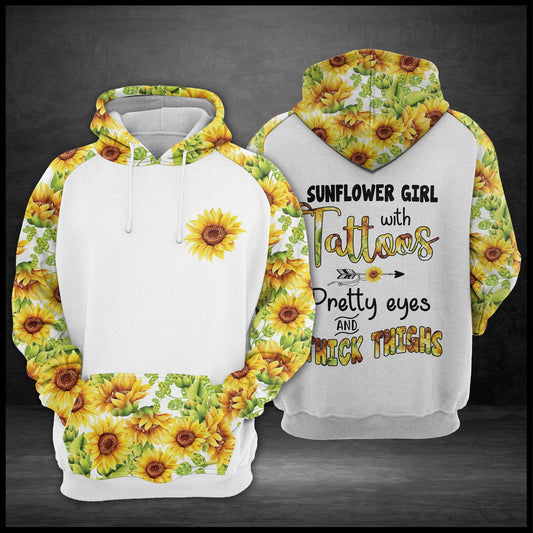 Sunflower Girl With Tattoos G5825 - All Over Print Unisex Hoodie