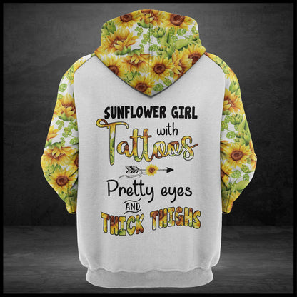 Sunflower Girl With Tattoos G5825 - All Over Print Unisex Hoodie