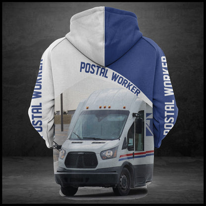 Postal Worker G5825 unisex womens & mens, couples matching, friends, funny family sublimation 3D hoodie christmas holiday gifts (plus size available)