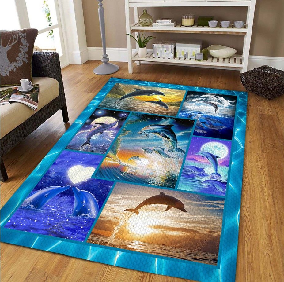 Dolphin and Sunset D2708 Rectangle Rug