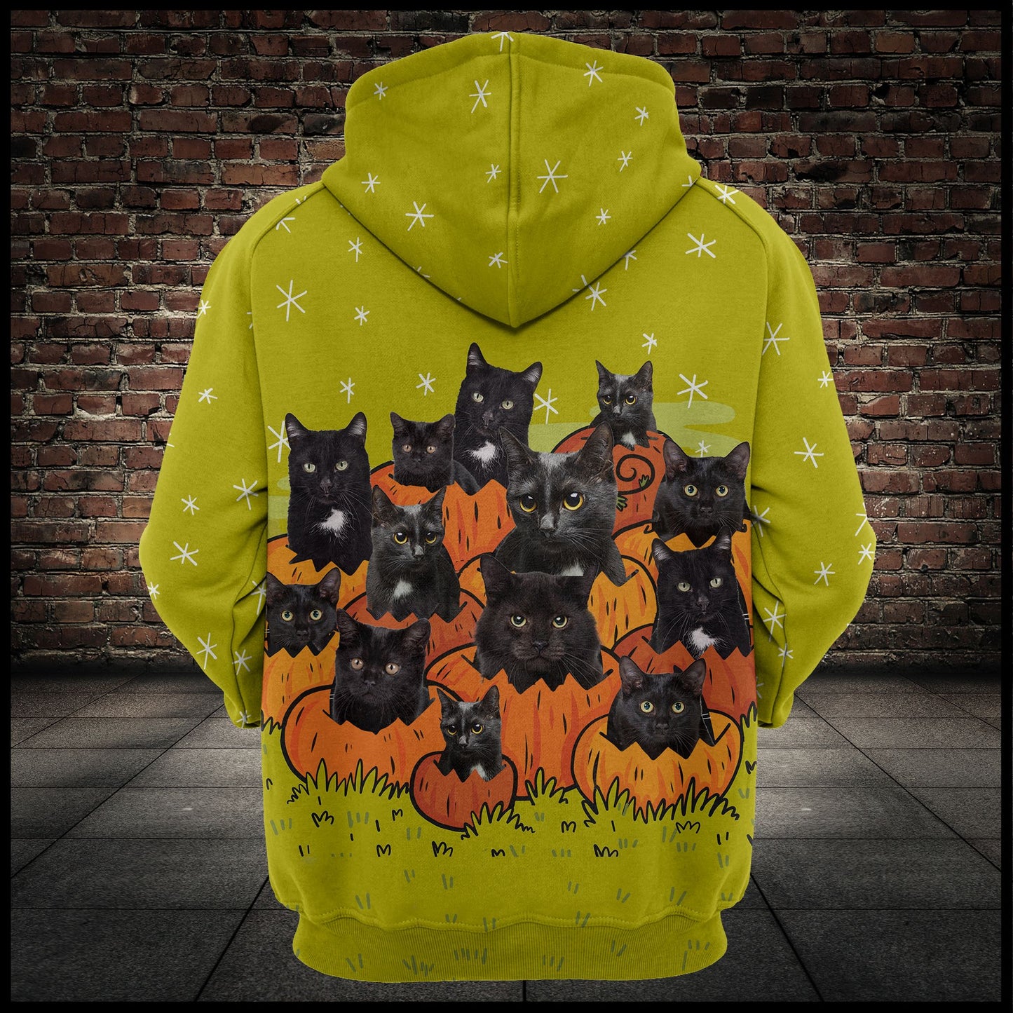 Black Cat Pumkin T2708 - All Over Print Unisex Hoodie