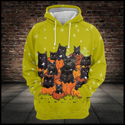 Black Cat Pumkin T2708 - All Over Print Unisex Hoodie