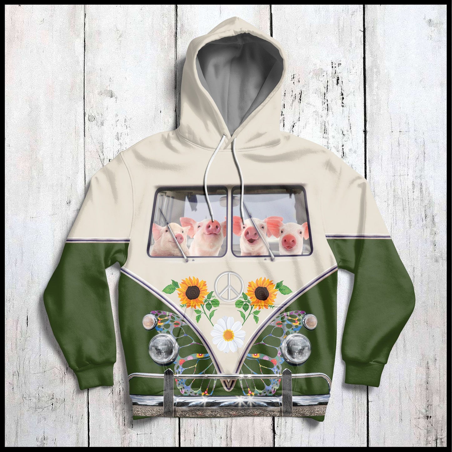 Pig Hippie Bus G5828 - All Over Print Unisex Hoodie