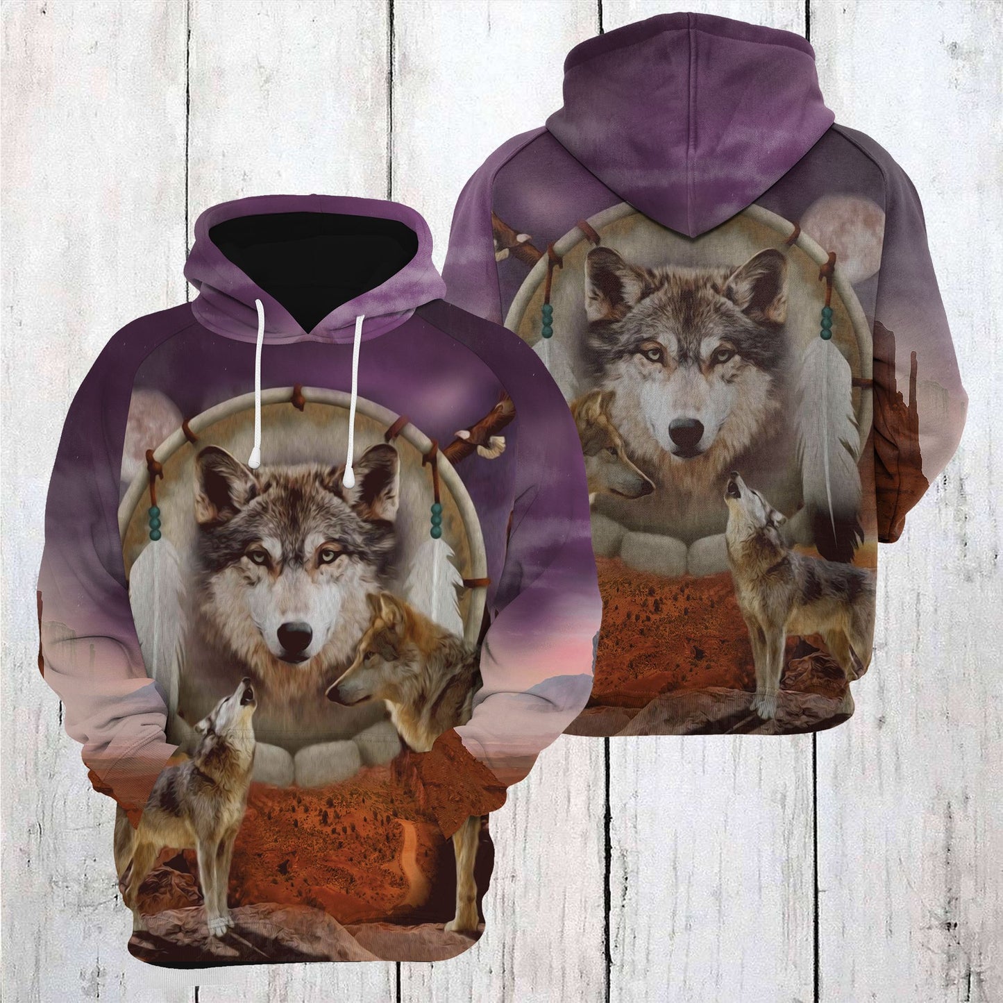 Wolf Family T3108 - All Over Print Unisex Hoodie