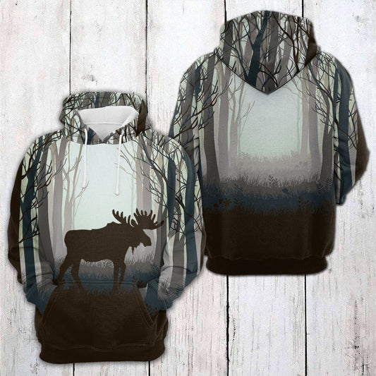 Moose In The Forest H1904 - All Over Print Unisex Hoodie