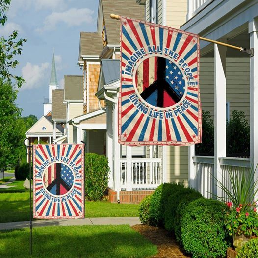 Hippie Peace Sign H1931 - All Over Print Garden Flag (Without Flagpole)