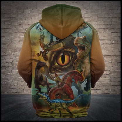 Dinosaur Big World T109 - All Over Print Unisex Hoodie