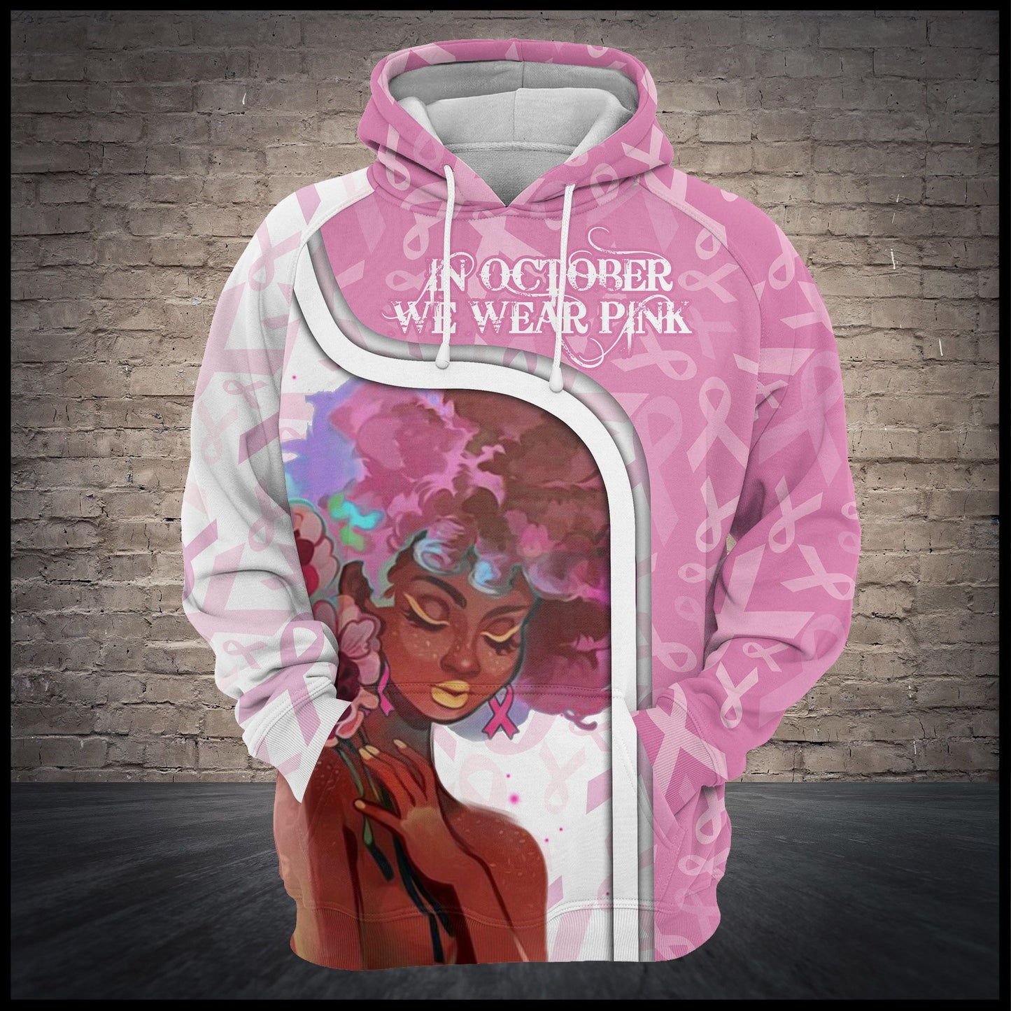 Breast Cancer We Wear Pink T109 - All Over Print Unisex Hoodie