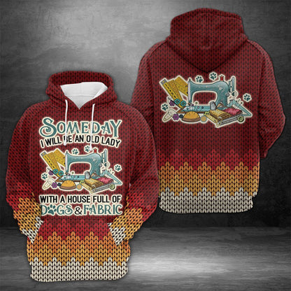 Old Lady Knitting And Dog HT01909 - All Over Print Unisex Hoodie