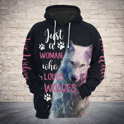 Just A Woman Who Love Wolves TG5904 - All Over Print Unisex Hoodie