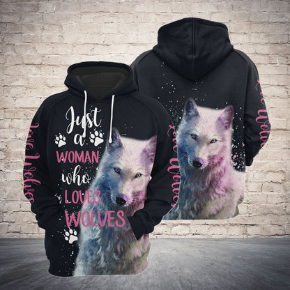 Just A Woman Who Love Wolves TG5904 - All Over Print Unisex Hoodie