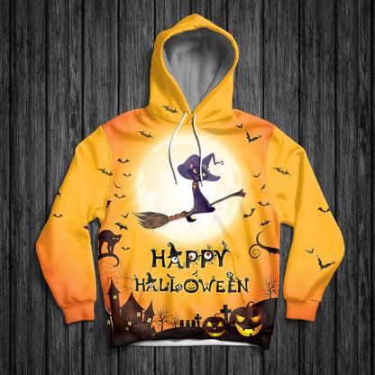 Black Cat Halloween H4907 - All Over Print Unisex Hoodie