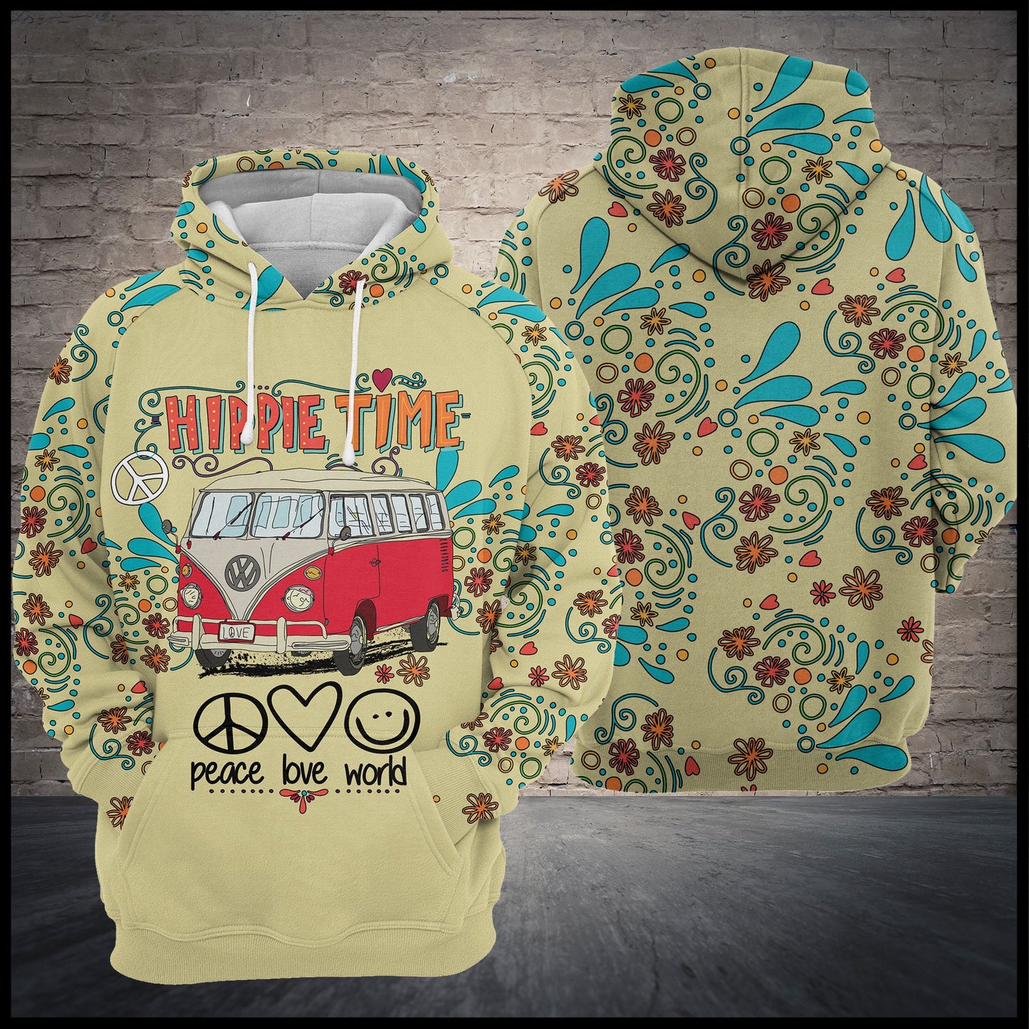 Hippie Bus Vintage T409 - All Over Print Unisex Hoodie