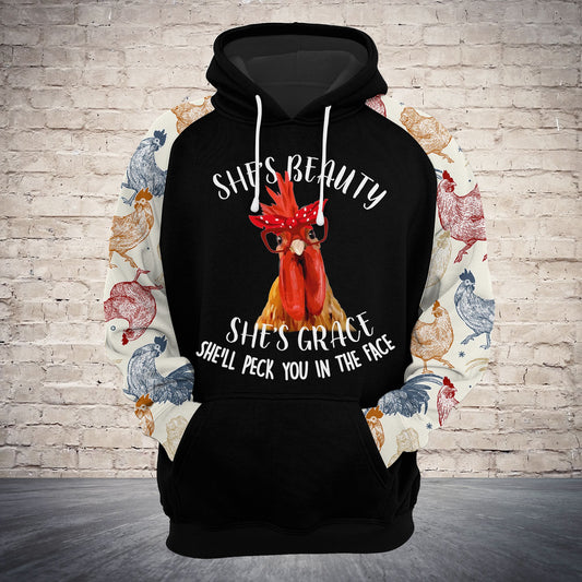 She's Beauty She's Grace G5907 - All Over Print Unisex Hoodie