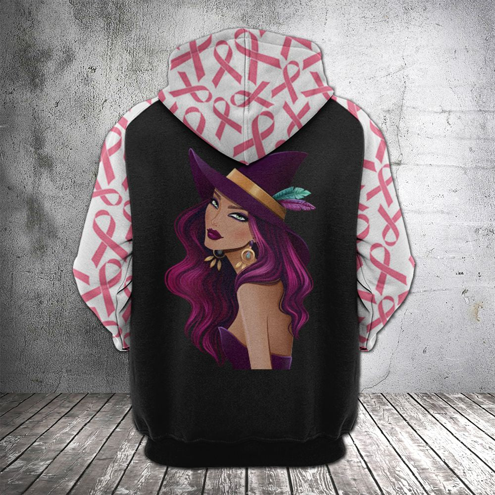 Breast Cancer Chose The Wrong Witch HT04901 - All Over Print Unisex Hoodie