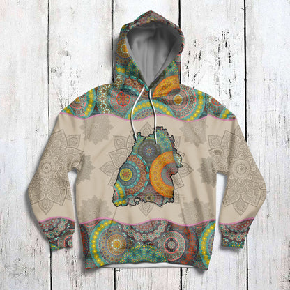 Awesome Baden-Württemberg Mandala H7933 - All Over Print Unisex Hoodie