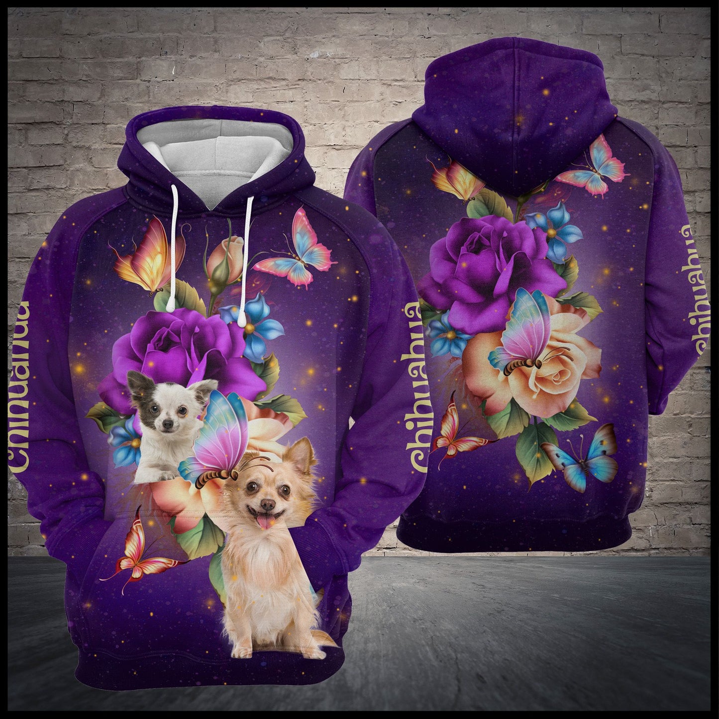 Chihuahua Flower T709 - All Over Print Unisex Hoodie