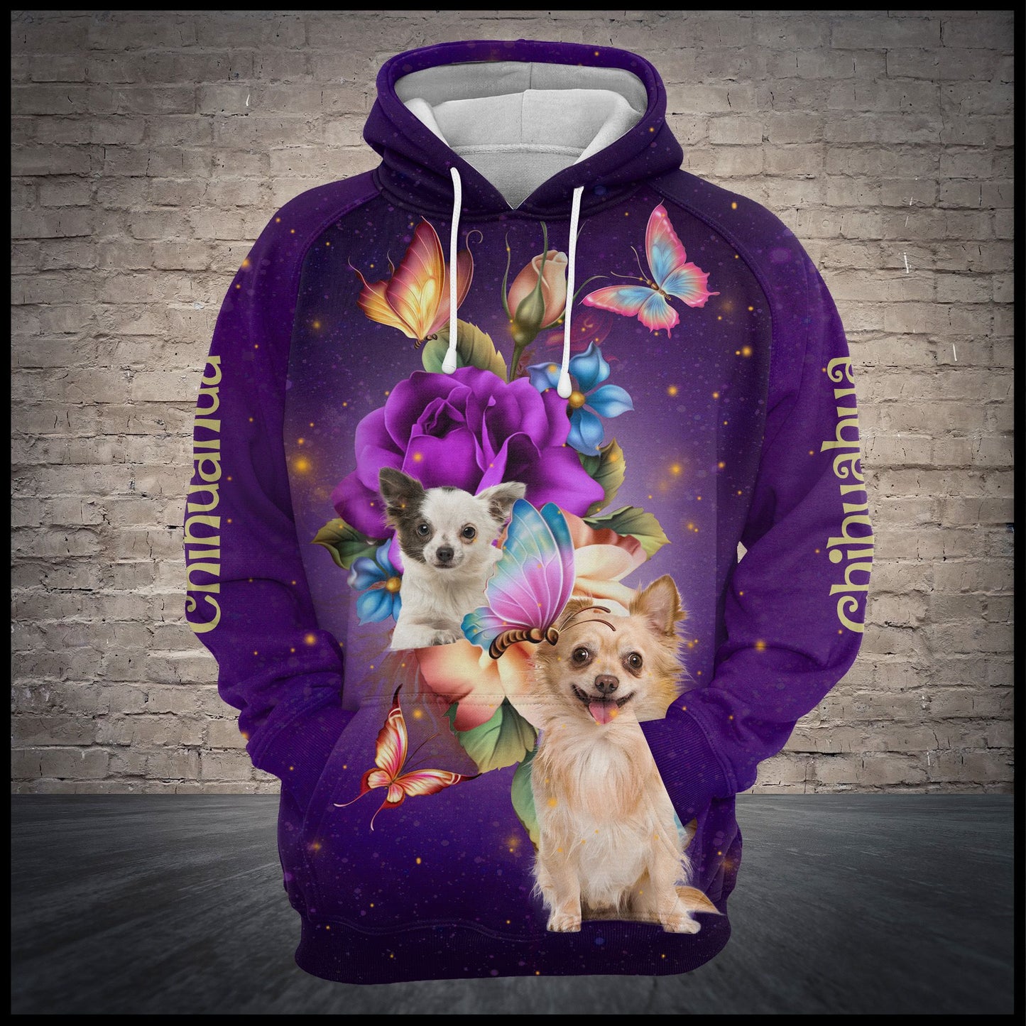 Chihuahua Flower T709 - All Over Print Unisex Hoodie