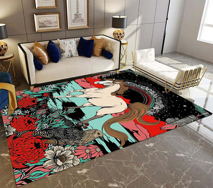 Horse Flower T709 Rug