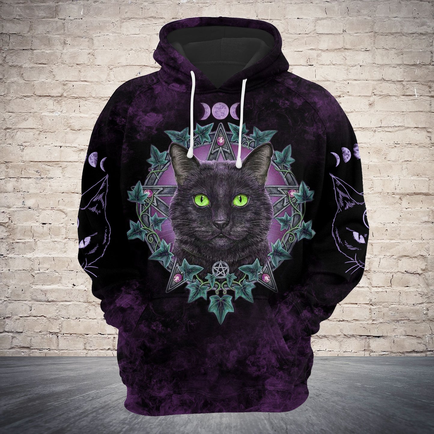 Black Cat Witchcraft G5908 - All Over Print Unisex Hoodie