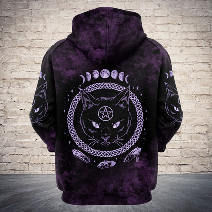 Black Cat Witchcraft G5908 - All Over Print Unisex Hoodie