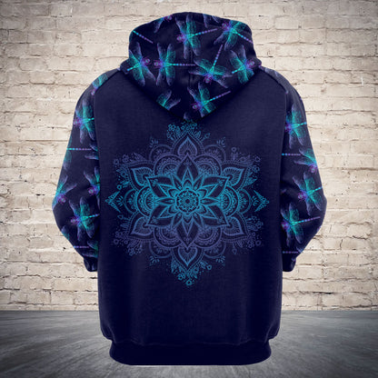 Blue Dragonfly Mandala G5908 - All Over Print Unisex Hoodie