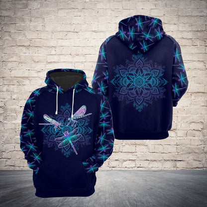 Blue Dragonfly Mandala G5908 - All Over Print Unisex Hoodie