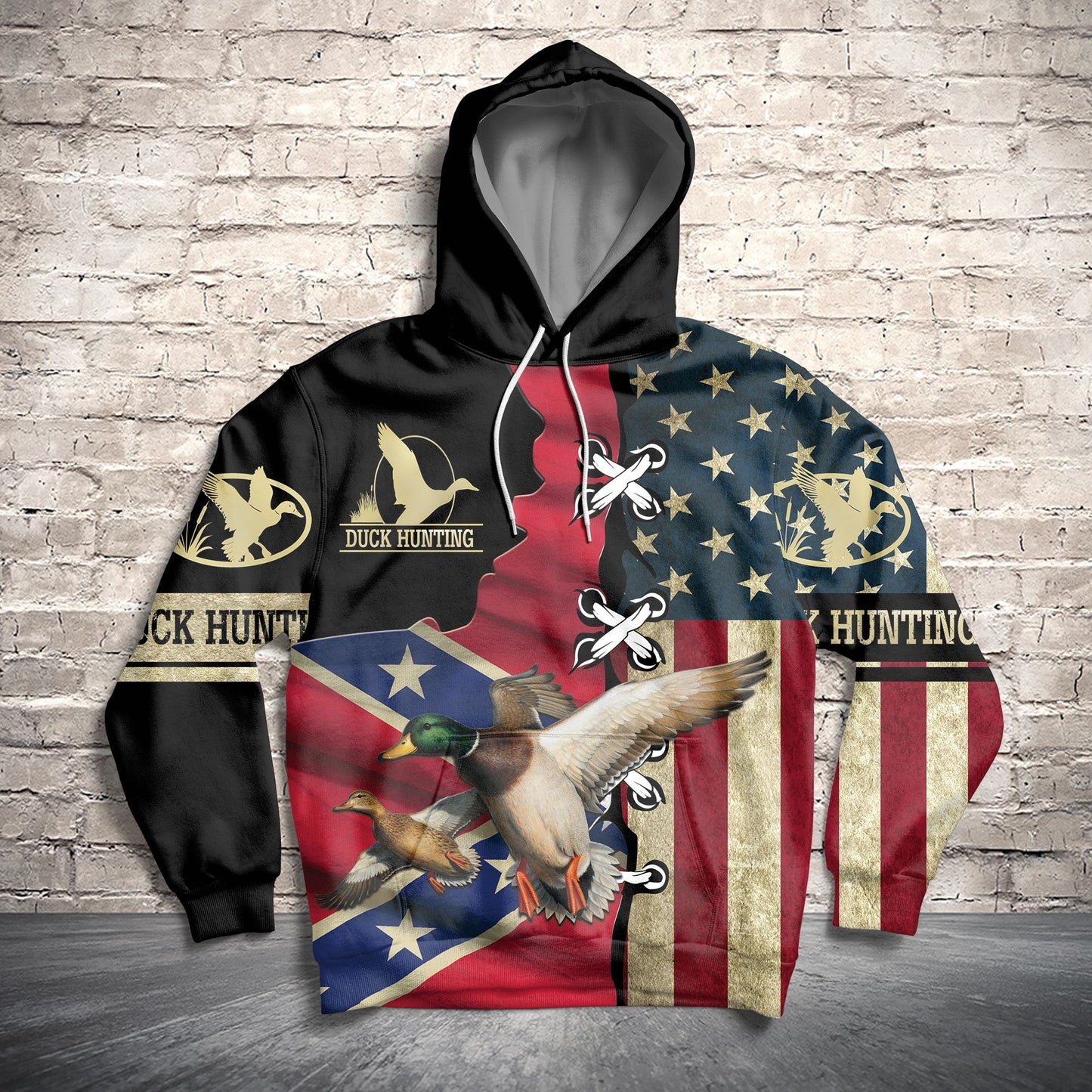 3D Duck US Flag G5908 - All Over Print Unisex Hoodie