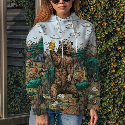 Bear I Hate People G5909 - All Over Print Unisex Hoodie