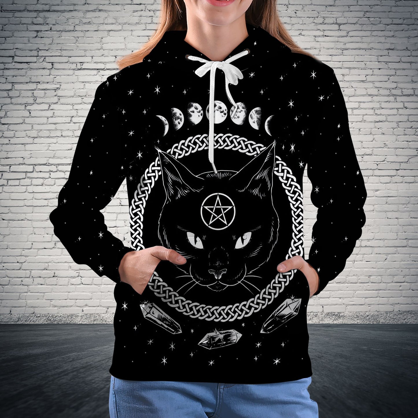 Black Cat Witch G5909 - All Over Print Unisex Hoodie