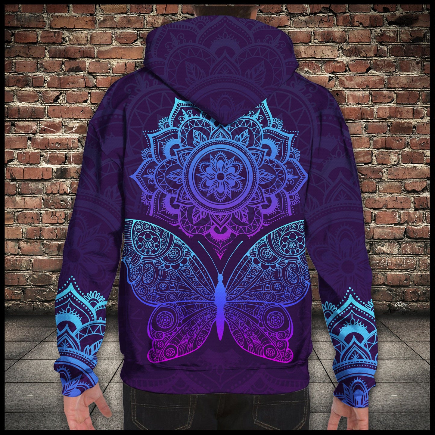 Butterfly Beauty Mandala T1009 - All Over Print Unisex Hoodie